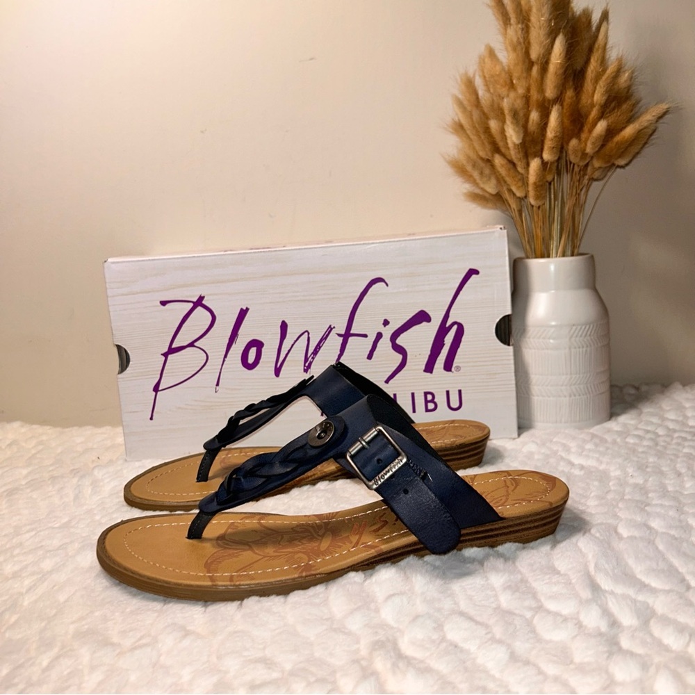 Blowfish Malibu Barro T-strap Women’s Sandal. Indigo Pisa Size 9. NWB - Picture 5 of 9